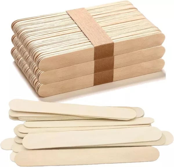 100 pcs batônnets en bois couleur naturelle