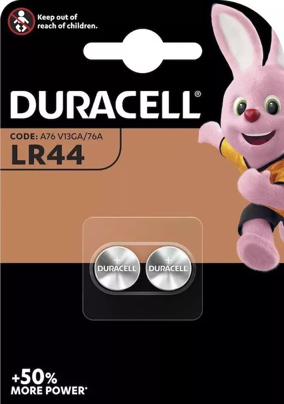 Duracell LR44 (1 blister de 2 batteries)