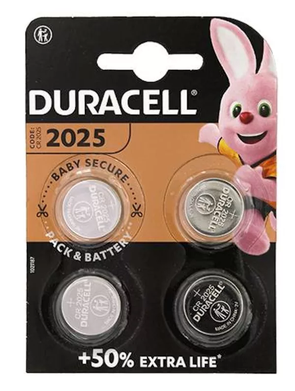 Duracell CR2025 (1 blister pack of 4 batteries)