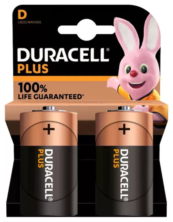 Duracell plus D (lot de 2 piles)