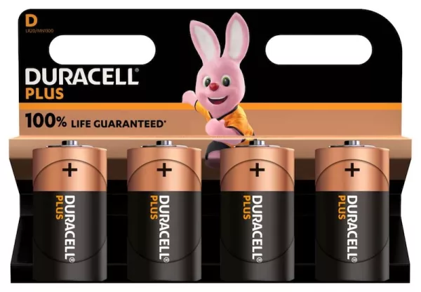 Duracell plus D (lot de 4 piles)