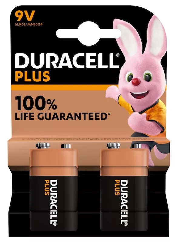 Duracell 9V plus (1 blister de 2 batteries)