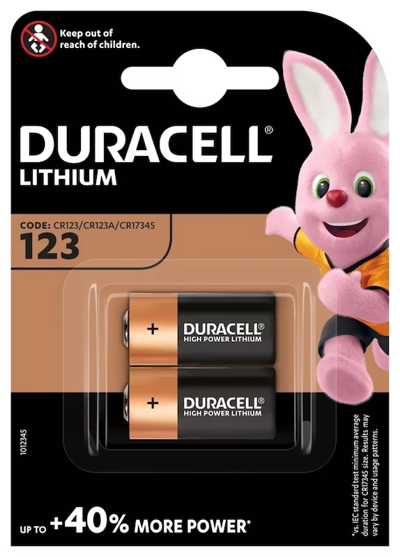 Duracell CR123 (1 blister de 2 batteries)